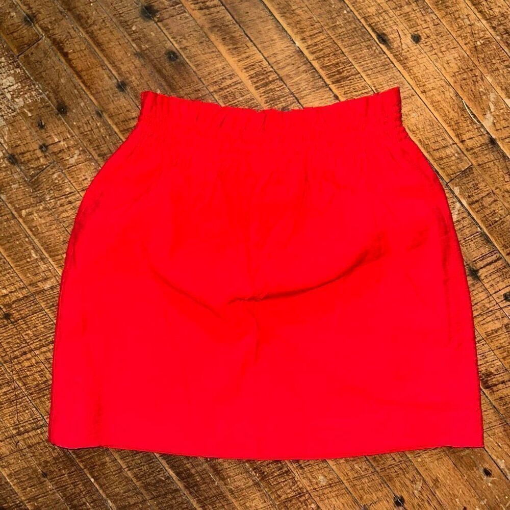 J Crew bright red gathered waist artsy colorful size 0 skirt
